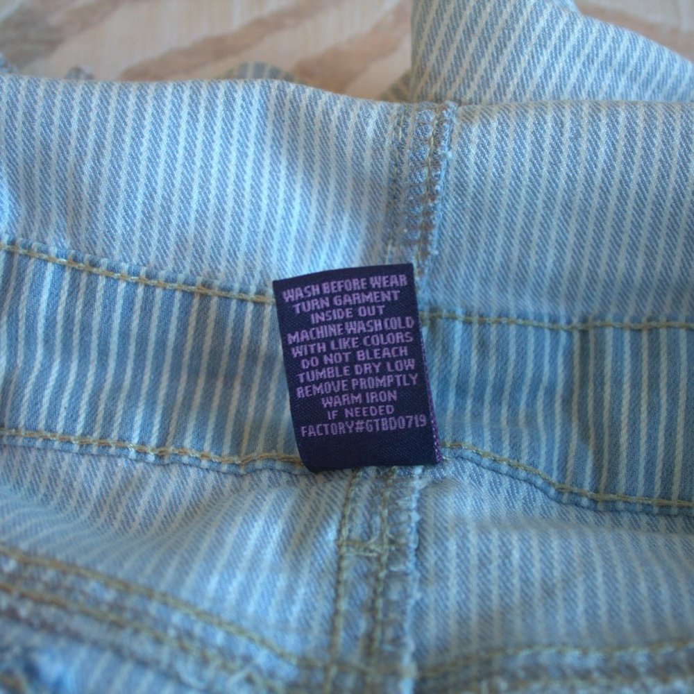 Blue Spice | Striped Overall Shorts | Denim Overalls - Picture 6 of 6